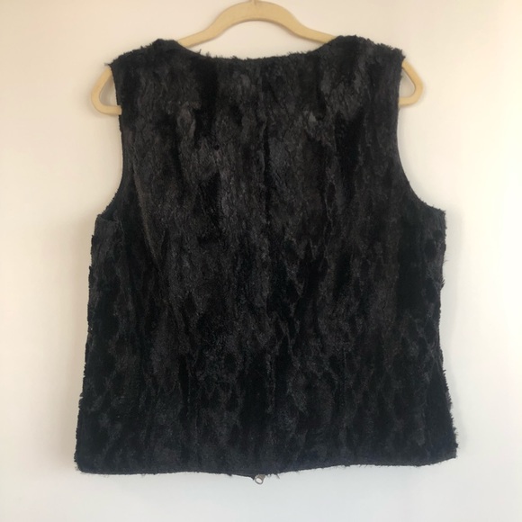 C&C California Black Reversible Fur Moto Vest - Picture 6 of 8